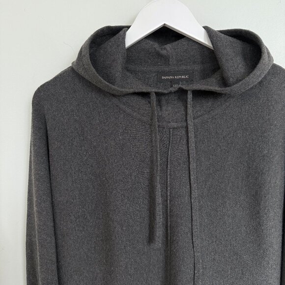 Banana Republic LENZING ECOVERO Sweater Hoodie Oversized Large Grey - Picture 6 of 8